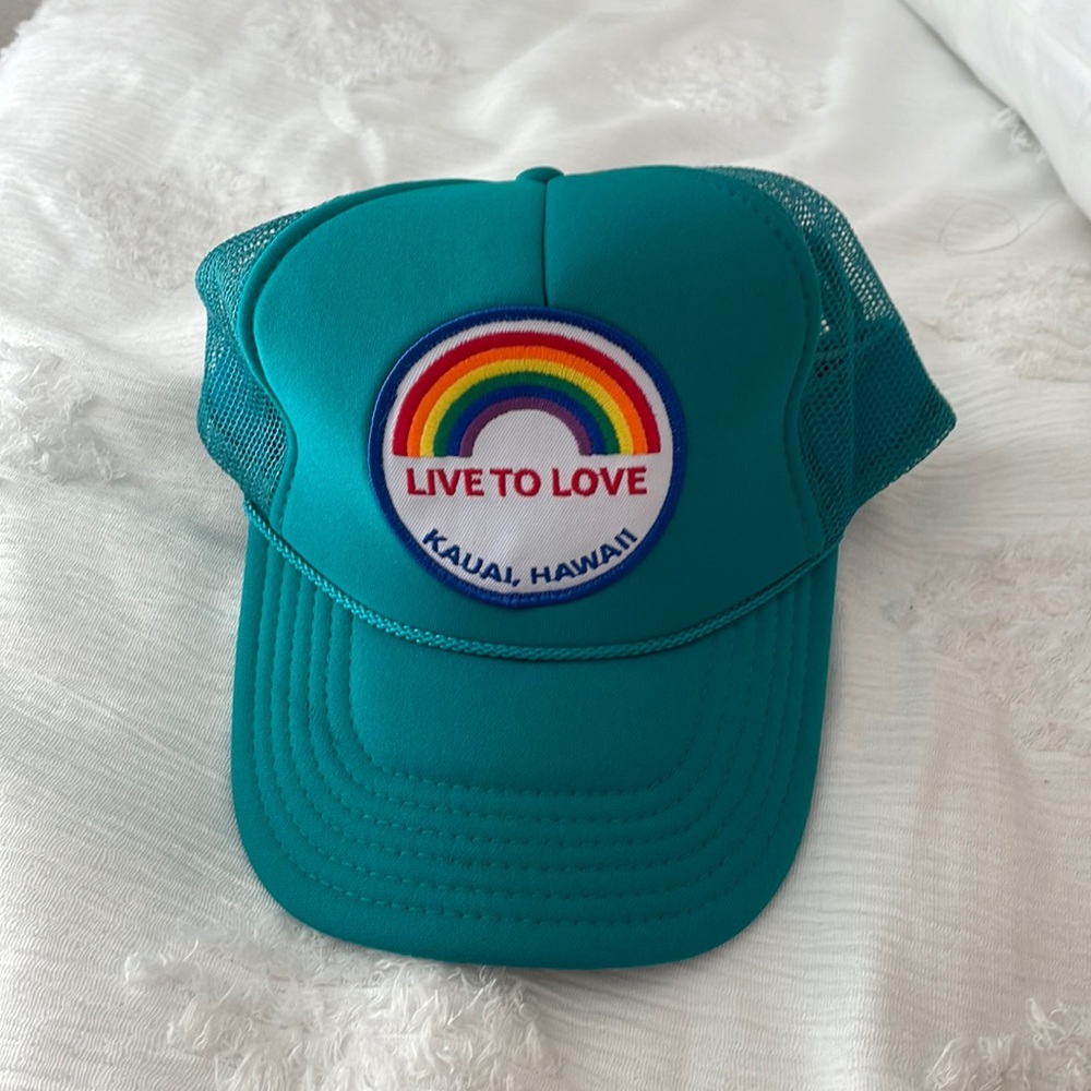 Aviator Nation Live to Love Trucker Hat Blue Hawaii